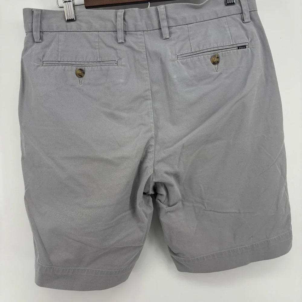 Polo Ralph Lauren Chino Shorts Men 32 Grey Old Money Stretch Classic Preppy Fitt
